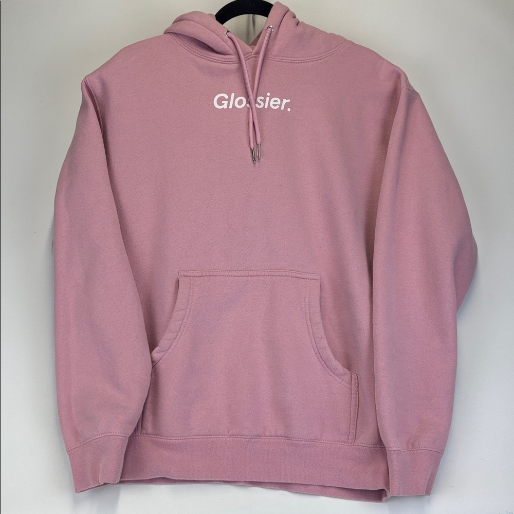GLOSSIER Pink Hoodie Size Small